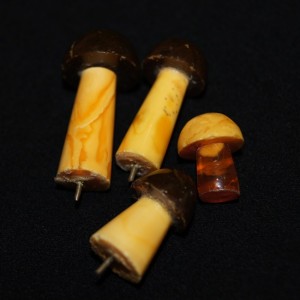 Vintage amber souvenir Mushrooms